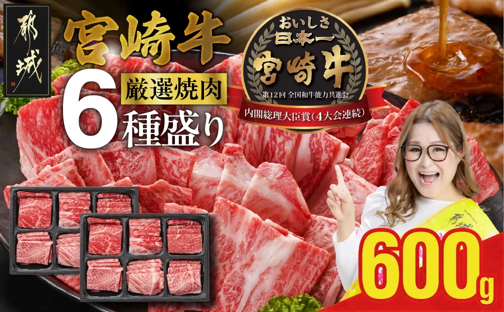 宮崎牛6種盛り焼肉食べ比べ600g_21-N201