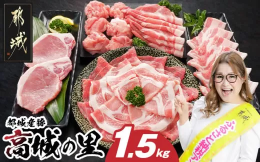 「高城の里」わくわく1.5kgセット(真空)_12-8408-s_(都城市) リピーター続出!! 豚肉 都城産豚 高城の里 しゃぶしゃぶ バラ 焼肉 切り落とし 肩ローススライス ロース とんかつ ブランド豚