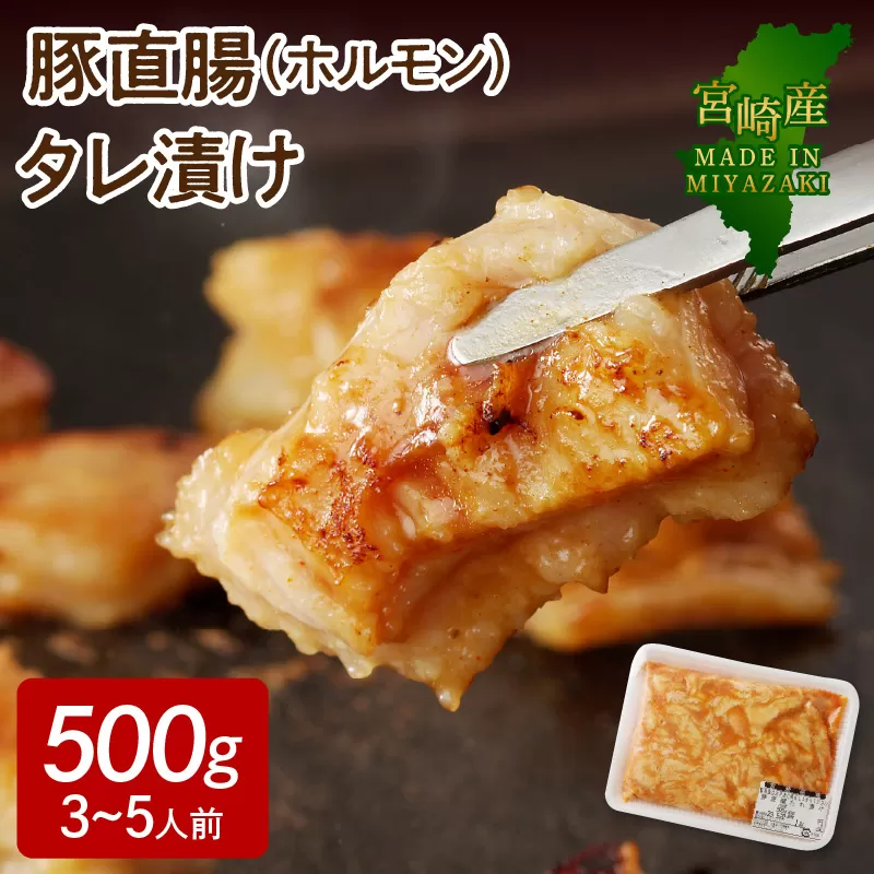 【宮崎産】豚直腸(ホルモン)タレ漬け500g(3～5人前)N061-YA0456