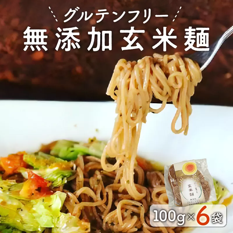 【グルテンフリー】無添加玄米麺計100g×6袋 N0107-YA058