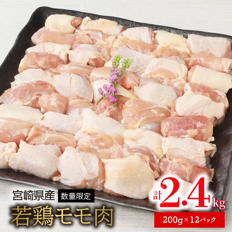 〈数量限定〉宮崎県産若鶏ﾓﾓ肉200g×12ﾊﾟｯｸ N124-YZA4404