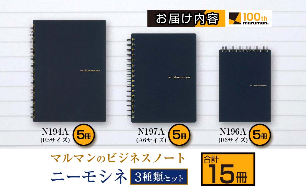 マルマン ビジネス ノート ブランド ニーモシネ 3種類 セット B5 B6 A6