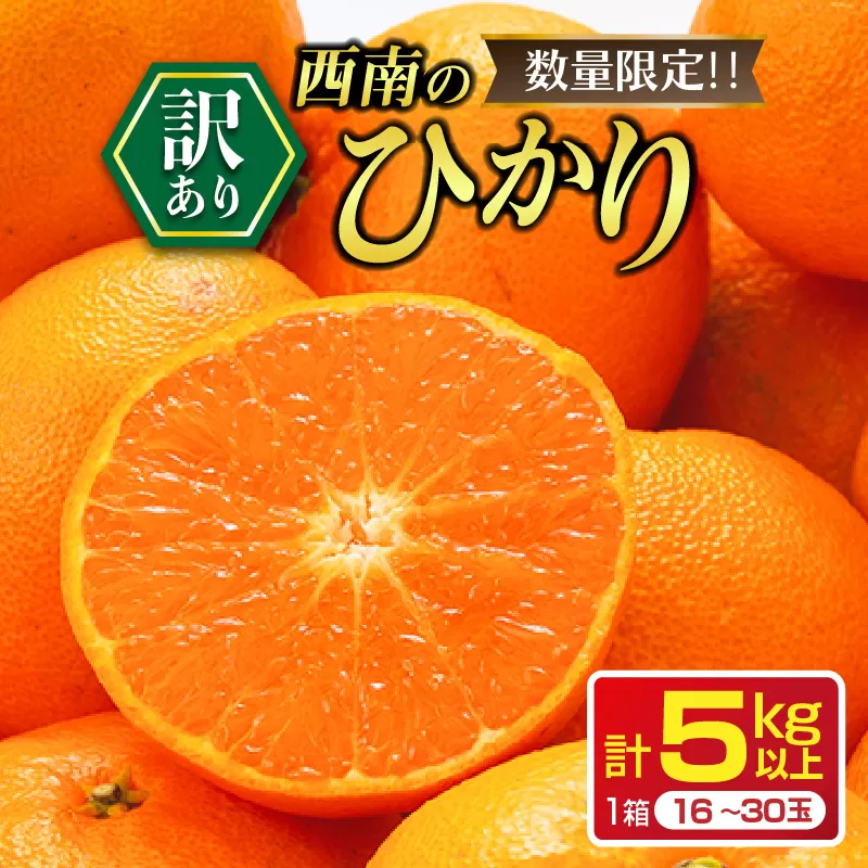 年内お届け 先行予約 訳あり 西南のひかり 計5kg 希少 期間限定 数量限定 みかん オレンジ フルーツ 果物 くだもの 柑橘 国産 食品 デザート おやつ みかんジュース フルーツサンド おすそ分け 家庭用 自宅用 おすすめ 宮崎県 日南市 送料無料_BA82-24