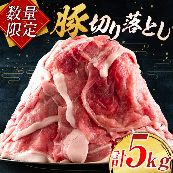 小分けで便利 数量限定 豚 切り落とし 計5kg お肉 豚肉 ポーク 国産 小分け 真空パック 個包装 万能食材 おすすめ おかず 食品 炒め物 お弁当 豚丼 豚しゃぶ しゃぶしゃぶ 焼肉 お祝い 記念日 ギフト 贈り物 贈答 プレゼント おすそ分け 宮崎県 日南市 送料無料_CD61-24