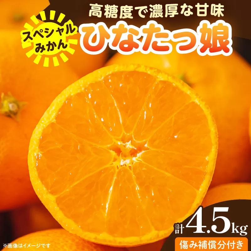 スペシャルみかん ひなたっ娘 計4.5kg 傷み補償分付き 期間限定 果物 くだもの フルーツ 蜜柑 ミカン 柑橘 オレンジ 小玉 おやつ デザート みかんジュース 飲み物 おすすめ おすそ分け 国産 食品 産地直送 ギフト 贈り物 宮崎県 日南市 送料無料_CA77-25