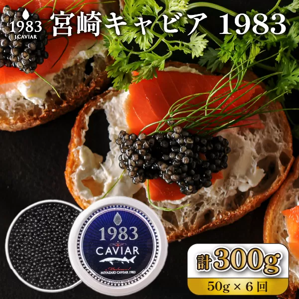 【定期便・全6回】＜国際線ファーストクラス採用＞宮崎キャビア1983 50g×6回（国産 キャビア 魚卵 宮崎県 宮崎 小林市 定期便）