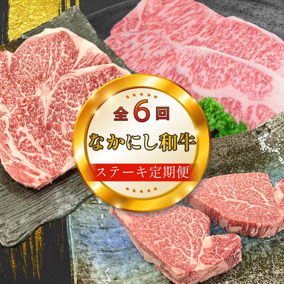 【定期便 全6回】宮崎県西ノ原牧場・なかにし和牛ステーキ定期（牛肉 黒毛和牛 お肉 ステーキ 赤身 モモ サーロイン ヒレ 定期便）