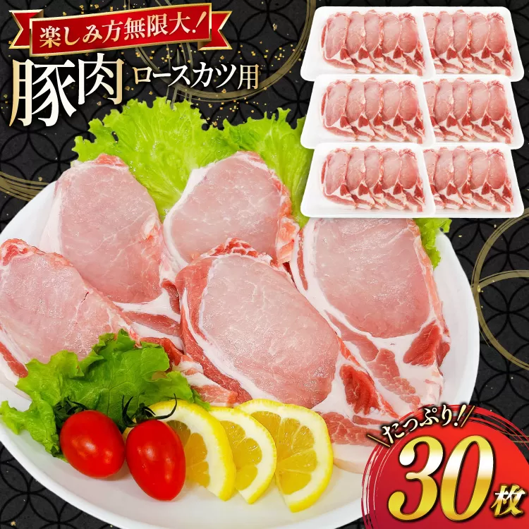 豚肉 ロース 宮崎県産 豚肉ロースカツ用 30枚 セット [TRINITY 宮崎県 日向市 452061323] 小分け 冷凍 豚 とんかつ ロースカツ お弁当 おかず