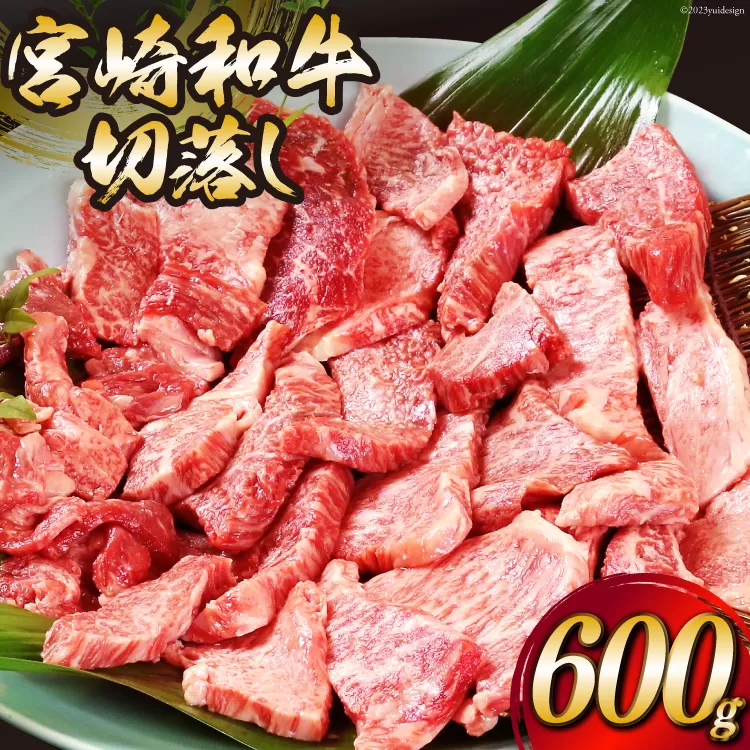 宮崎和牛 切り落とし 焼肉 600ｇ [道の駅「日向」物産館 宮崎県 日向市 452060577] 切落し きりおとし 牛肉 黒毛和牛 宮崎県産 焼き肉