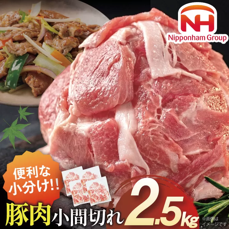豚肉 日本ハム 宮崎県産豚肉小間切れ 2.5kg 500g×5p [日本ハムマーケティング 宮崎県 日向市 452061251] 小分け 冷凍 細切れ ぶた 細切れ こま切れ 小間切れ 肉 豚肉