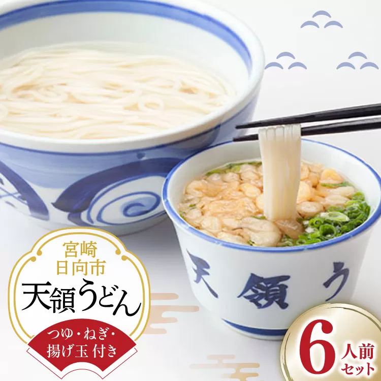うどん 生麺 天領うどん つゆ ねぎ 揚げ玉 付き 6人前 セット [天領うどん本店 宮崎県 日向市 452061557] ウドン 釜揚げ 釜揚げうどん