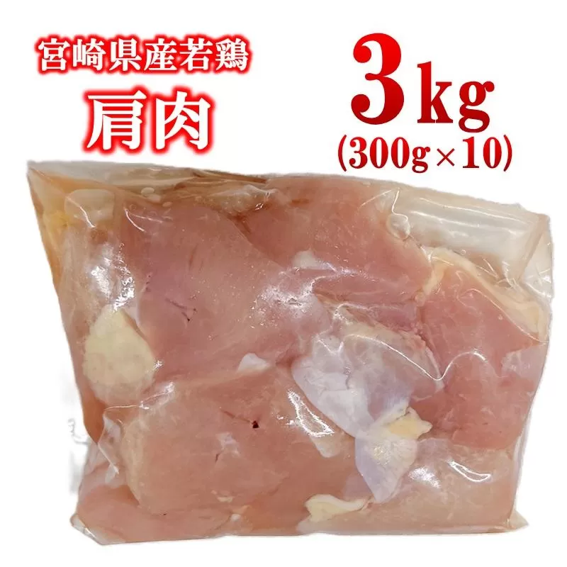 宮崎県産若鶏 肩肉3kg（300g×10パック） 小分け＜1.3-34＞