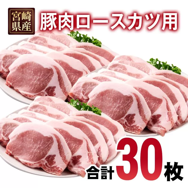 宮崎県産豚肉 ロースカツ用30枚セット 小分け 5枚入り×6パック＜2-110＞