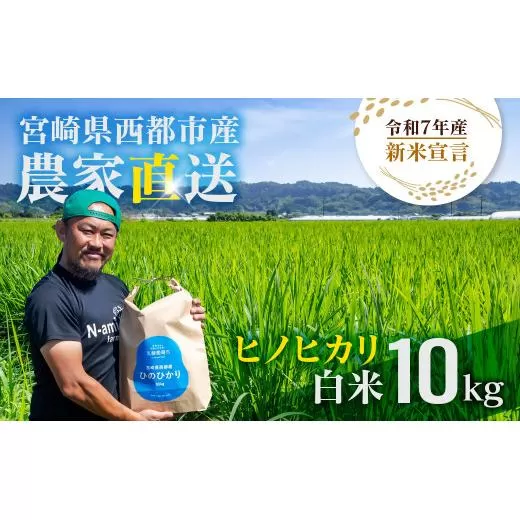 【令和7年産新米・先行予約】ヒノヒカリ 10kg ※10月中旬以降順次発送予定 精米済み <2.4-9> 新米 ヒノヒカリ お米 精米 10キロ 米 ライス 宮崎県 西都市
