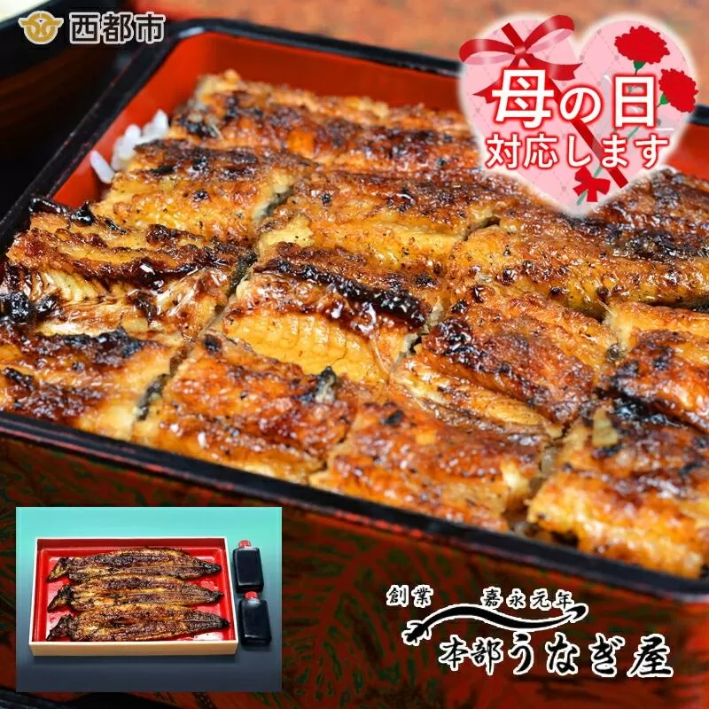 【母の日ギフト】本部うなぎ屋 鰻の蒲焼３尾 国産うなぎ 宮崎 蒲焼 鰻＜12-2a＞