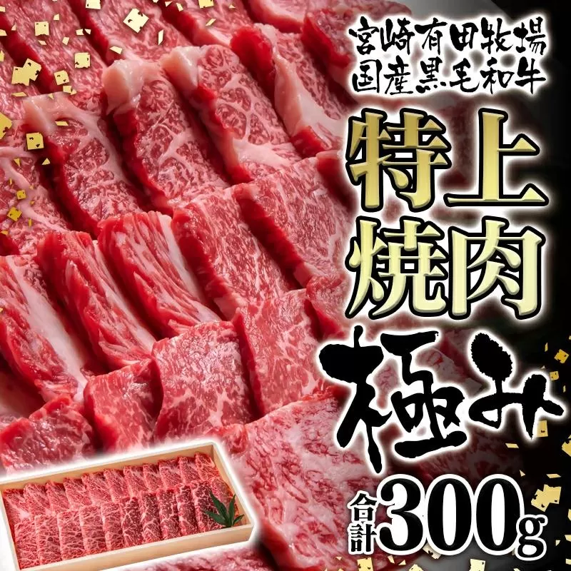 黒毛和牛 稀少部位を含む 特上おまかせ焼肉極み300g 有田牧畜産業オリジナルブランド「EMO牛」＜1.1-40＞★