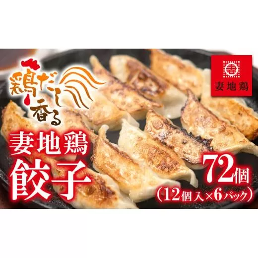 ブランド地鶏「妻地鶏」ぎょうざ詰合せ30　72個（12個×6パック）小分け＜1-23＞