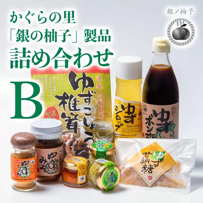 （B）「銀の柚子」製品詰め合わせ　ゆずこしょう・ゆずポン酢など<1.4-7>柑橘 フルーツ 調味料 ギフト 宮崎県西都市
