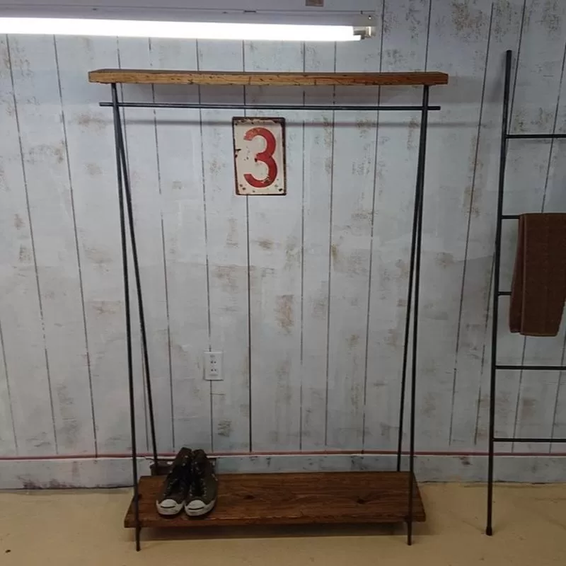 [天然無垢材]ハンガーラック インダストリアル Interior G-S-S[13-3]家具 インテリア 洋服かけ 宮崎県西都市