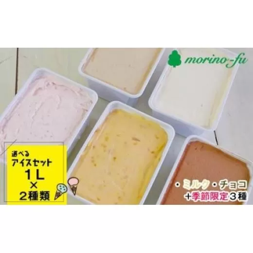 訳あり 選べるアイスセット（1L×2個）《もりのふうオリジナル》＜1.2-22＞アイス アイスクリーム デザート おやつ ふるさと納税 宮崎県 西都市