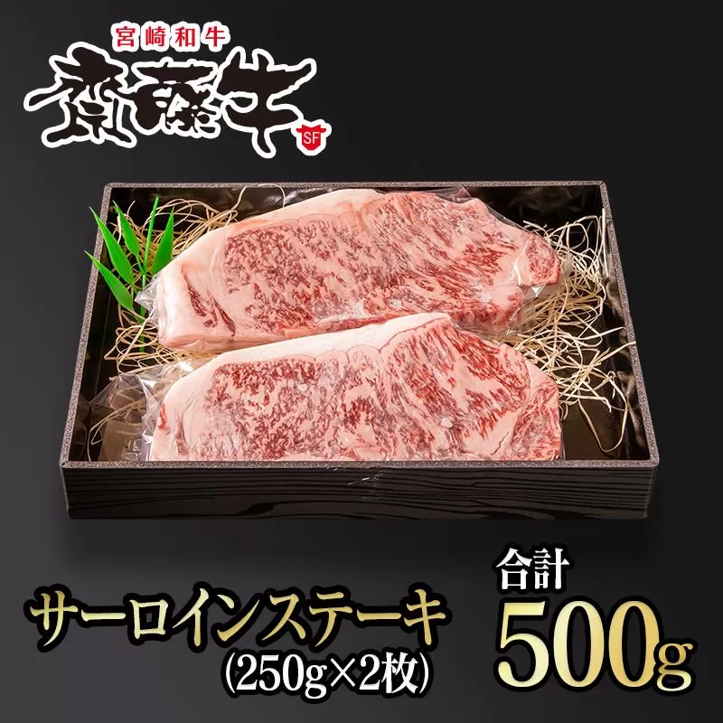 黒毛和牛 「宮崎和牛 齋藤牛」サーロインステーキ 250g×2枚 合計500g 国産牛肉＜4.3-3＞