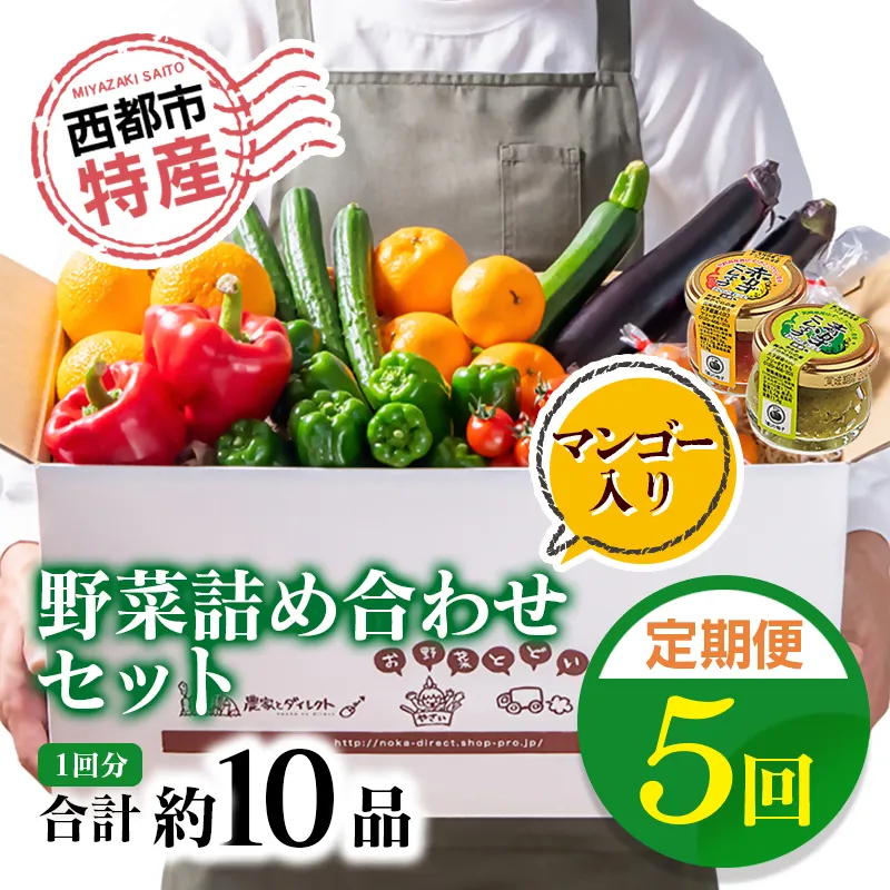 【5ヶ月定期便】西都市旬の特産詰め合わせセット 野菜・マンゴー・スイートコーン等<32-5a>野菜 フルーツ