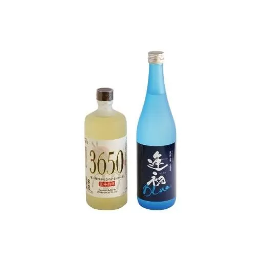 西都市の二大焼酎蔵の熟成焼酎2本セット　芋焼酎「逢初ブルー」麦焼酎「3650」<1.6-7>酒 アルコール 本格焼酎 お酒 宮崎県西都市