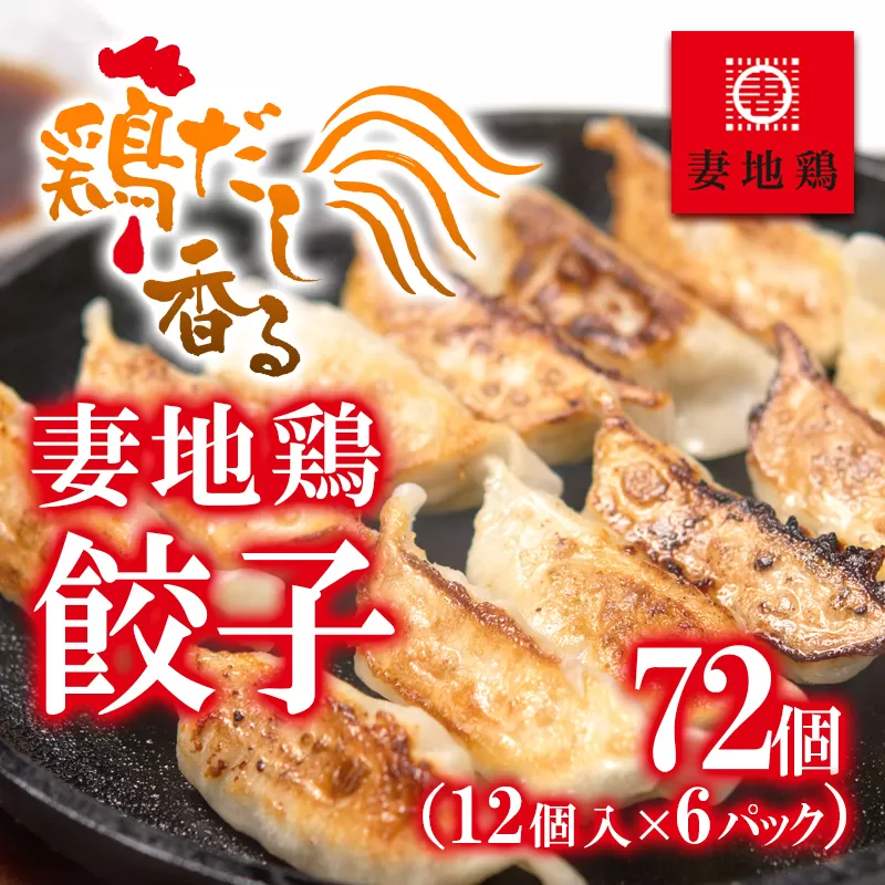 「妻地鶏」ぎょうざ詰め合わせ　12個入り×6パック　合計72個＜1-23＞餃子 ギョウザ 鶏肉 惣菜 加工品 おかず 宮崎県西都市