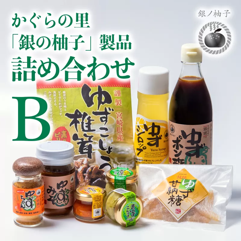 (B)「銀の柚子」製品詰め合わせ ゆずこしょう・ゆずポン酢など[1.4-7]柑橘 フルーツ 調味料 ギフト 宮崎県西都市