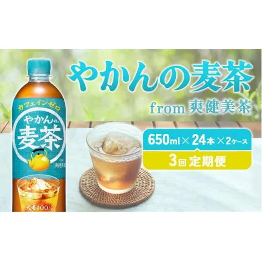 【3回定期便】やかんの麦茶 from 爽健美茶 PET 650ml 48本×3回 合計144本 3ヶ月【コカコーラ】 日本茶 お茶 麦茶 むぎ茶 ペットボトル カフェインゼロ ノンカフェイン 常温 送料無料 こども 美容 むくみ