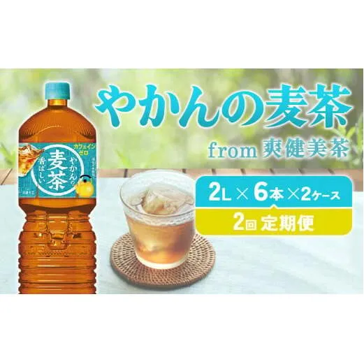 【2回定期便】やかんの麦茶 from 爽健美茶 PET 2L×6本×2ケース×2回 【コカコーラ】麦茶 お茶 飲料 ペットボトル カフェインゼロ 常温 こども 美容 むくみ