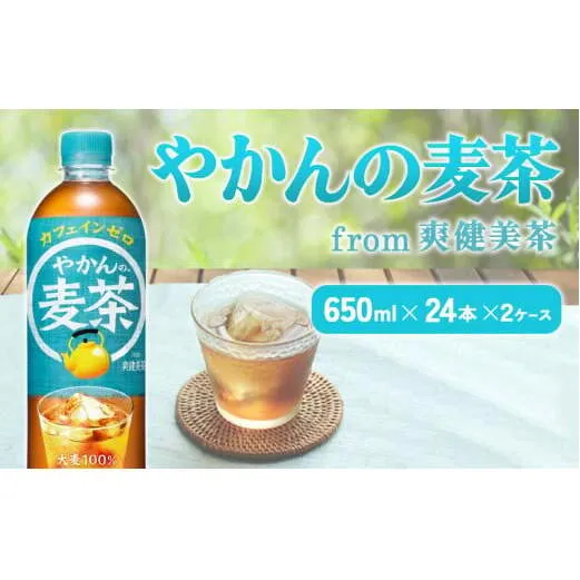 やかんの麦茶 爽健美茶 PET 650ml 24本×2ケース 合計48本【コカコーラ】 日本茶 お茶 麦茶 ペットボトル カフェインゼロ 常温 送料無料 こども 美容 むくみ