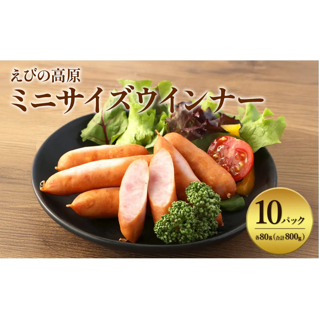 えびの高原 ミニサイズ ウインナー 80g×10パック 合計 800g 豚肉 牛肉 人気 おかず お弁当 おつまみ 総菜 冷蔵 加工品 焼肉 ギフト 九州 宮崎県 えびの市 送料無料
