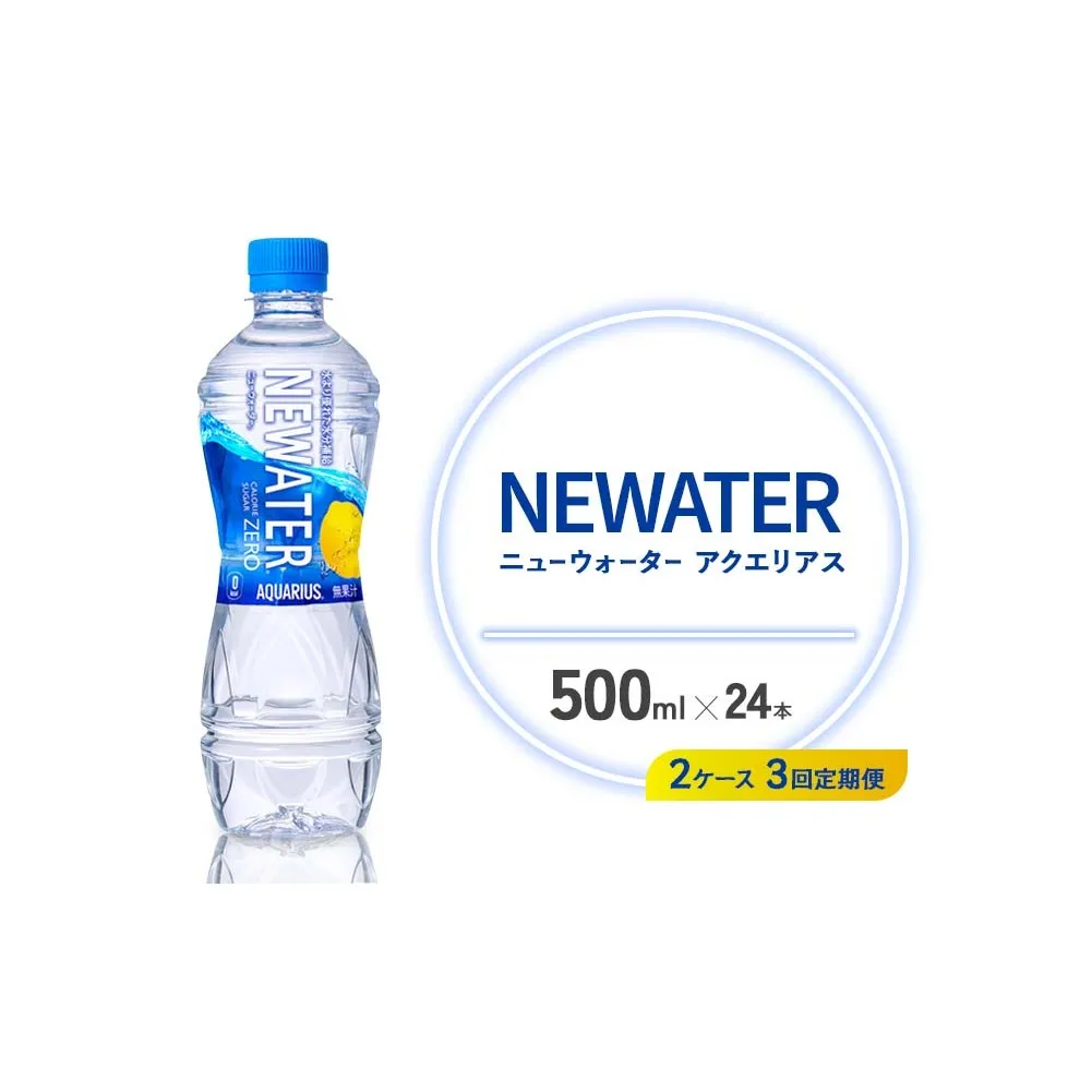 【3回定期便】アクエリアス ニューウォーター 500ml PET【コカ・コーラ】ペットボトル 2ケース(48本) 定期便 3回(144本) セット スポーツドリンク スポドリ カロリーゼロ 熱中症対策 水分補給 清涼飲料水 宮崎県 えびの市 送料無料