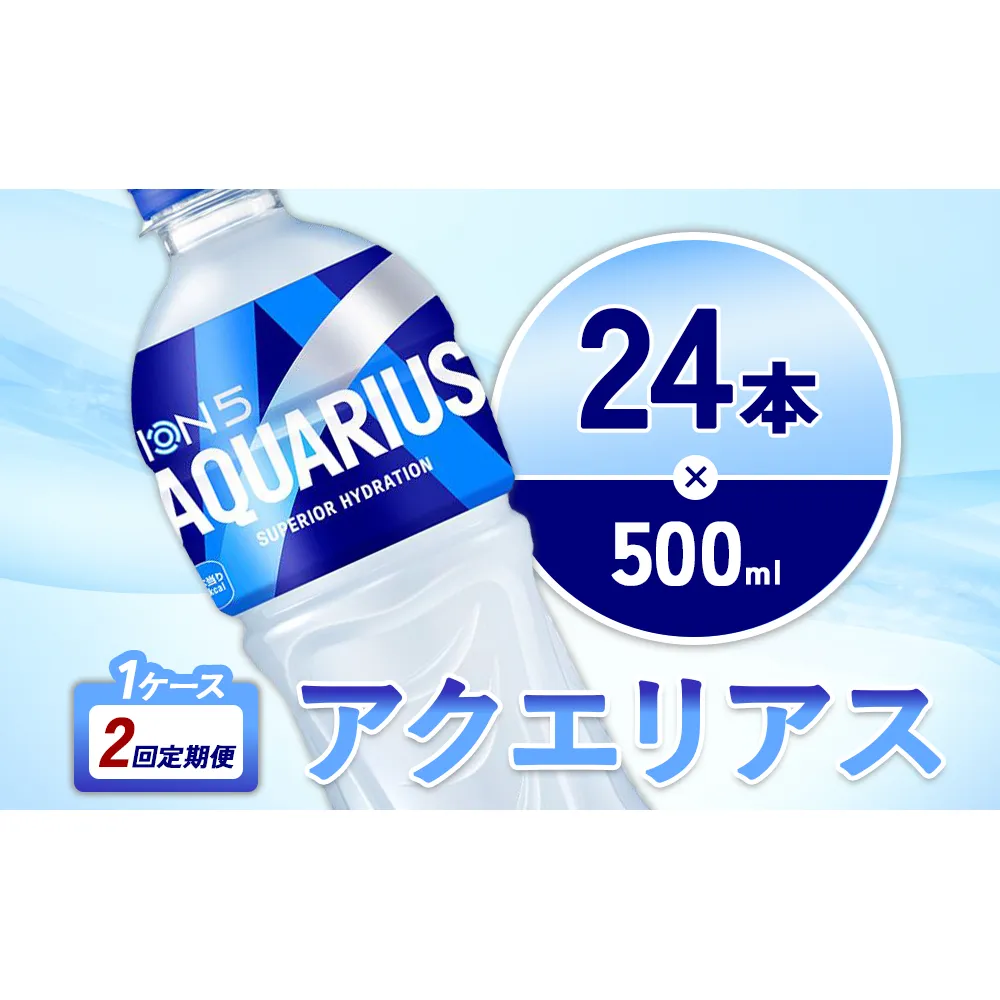 【2回定期便】アクエリアス 500ml PET × 24本 1ケース 毎月 2回 AQUARIUS スポーツドリンク スポーツ飲料 ペットボトル 熱中症対策 水分補給 コカ・コーラ Coca-Cola 運動 送料無料