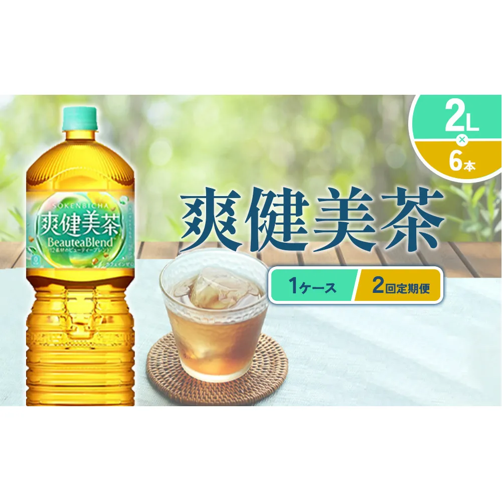 【2回定期便】爽健美茶 2L PET【コカ・コーラ】ペットボトル 1ケース(6本)  定期便2回（12本）セット お茶 カフェインゼロ ノンカフェイン ハトムギ ブレンド茶 宮崎県 えびの市 送料無料