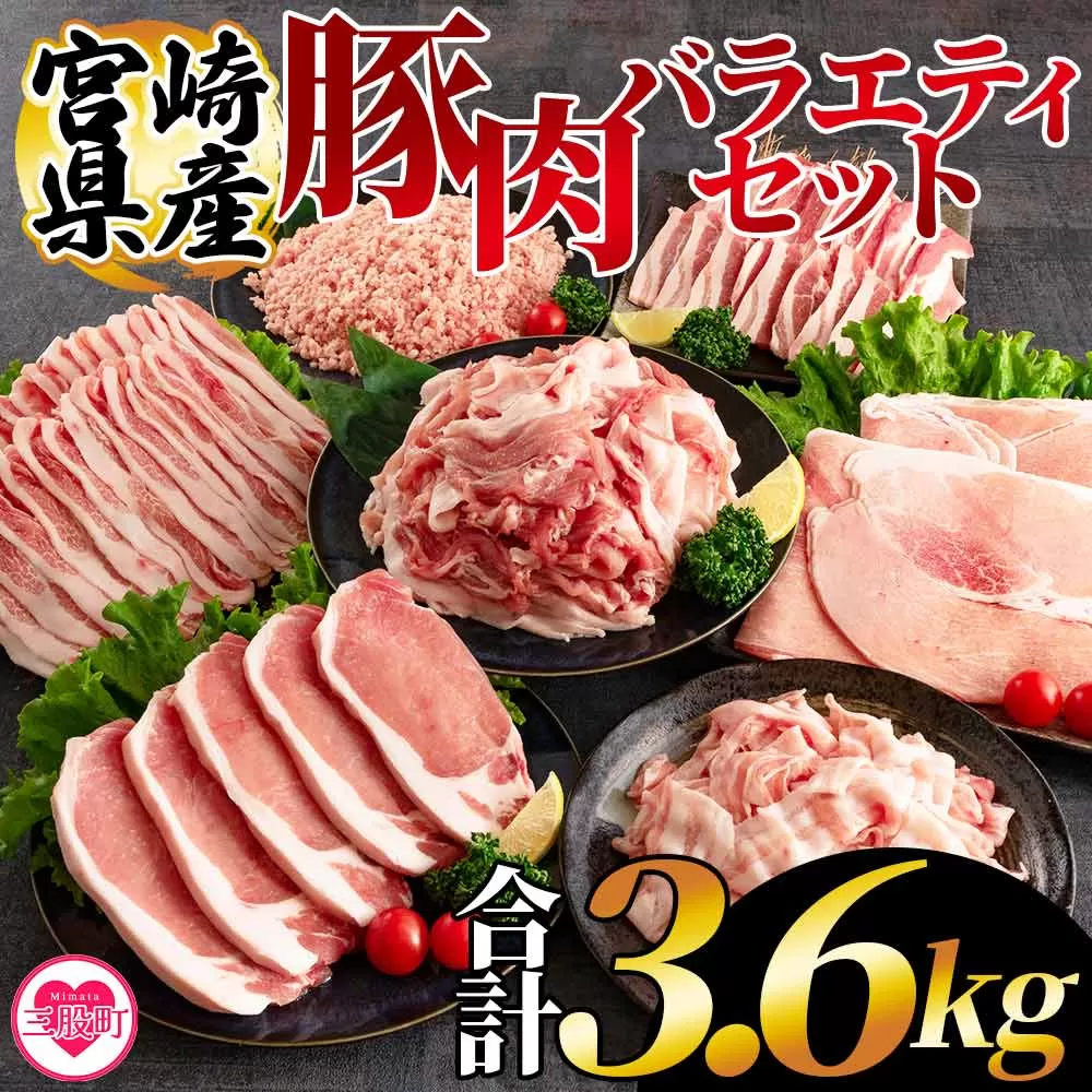 ＜宮崎県産豚肉バラエティーセット 合計3.6kg＞【MI193-hr】【肉の豊楽】