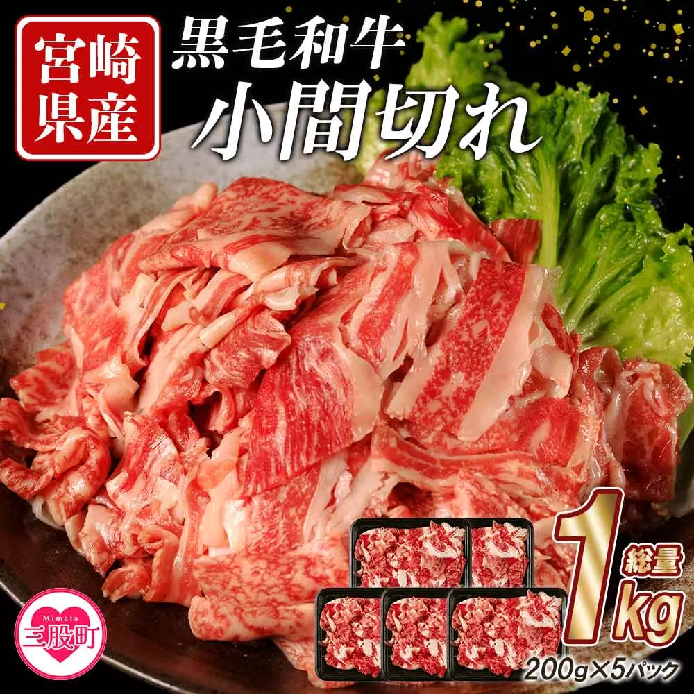 ＜宮崎県産黒毛和牛切り落とし (総量1kg)＞【MI111-mk】【まきの屋】