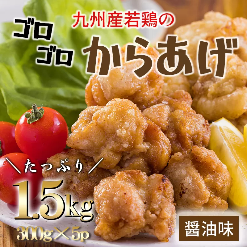 《凍ったまま揚げられる》冷めてもおいしい九州産若鶏のごろごろ唐揚げ1.5kg(500g×3袋) 九州産鶏肉使用のから揚げ [からあげ お弁当 ジューシー お惣菜 一人暮らし] TF0742-P00064