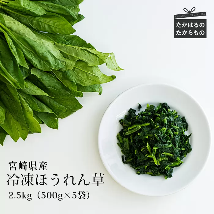 国産『冷凍ほうれん草』2.5kg(500g×5袋) グローバルGAP取得のホウレン草 時短調理につながる冷凍カット野菜 [法連草 法蓮草] TF0477-P00019