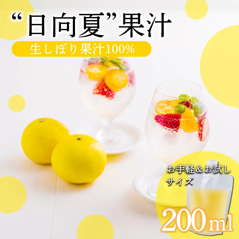 宮崎県の特産柑橘 日向夏の手搾り果汁200ml×1P  [保存料不使用10000円 ワンストップオンライン] TF0873-P00074
