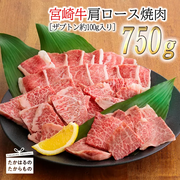 《希少部位ザブトン約100g付き》宮崎牛肩ロース焼肉(750g) 内閣総理大臣賞受賞の黒毛和牛 [ブランド牛 国産牛 牛肉 お肉 ギフト 贈答 プレゼント] TF0385-P00007