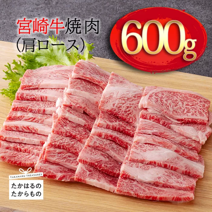 《A5・A4ランク》宮崎牛焼肉(肩ロース)約600g 内閣総理大臣賞受賞の黒毛和牛 [ブランド牛 牛肉] TF0573-P00012