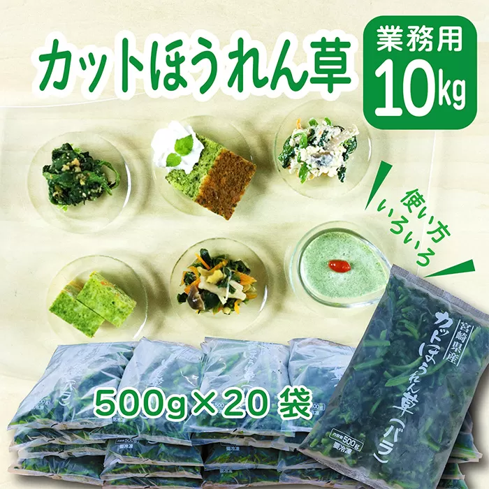 《大容量10kg》九州産 ほうれん草 業務用の冷凍法蓮草 [冷凍野菜 法連草] TF0590-P00019