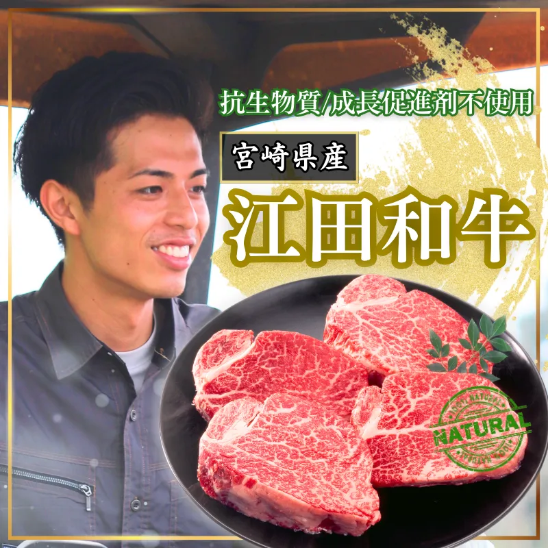 厳選 江田和牛 ヒレステーキ 450gセット(150g×3枚) 希少部位  [国産 黒毛和牛 冷凍 ギフト A5 牛肉 お肉 日本産 宮崎県 ヒレカツ ワンストップオンライン対応] TF0711-P00051