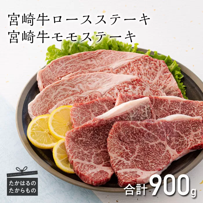 宮崎牛ロースステーキ 2枚(500g)＆宮崎牛モモステーキ 4枚(400g) TF0541-P00043