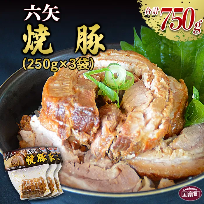 ＜六矢の焼豚 合計750g（250g×3袋）＞翌月末迄に順次出荷