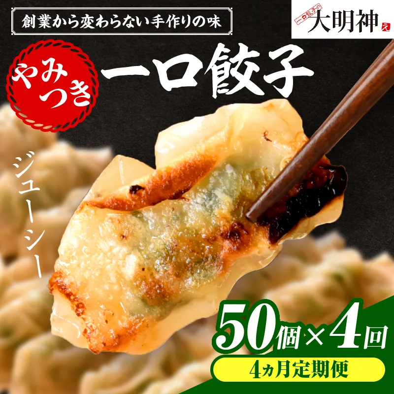 【4回定期便】一口餃子 50 個入りタレ１個（3か月に1回お届け）
