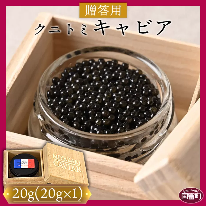 ＜【贈答用】クニトミキャビア20g（20g×1）＞ 【 フレッシュキャビア キャビア フレンチ チョウザメ 低塩分 記念 祝 国産 グルメ 食品 おつまみ 珍味 プレゼント ギフト 贈り物 】翌月末迄に順次出荷