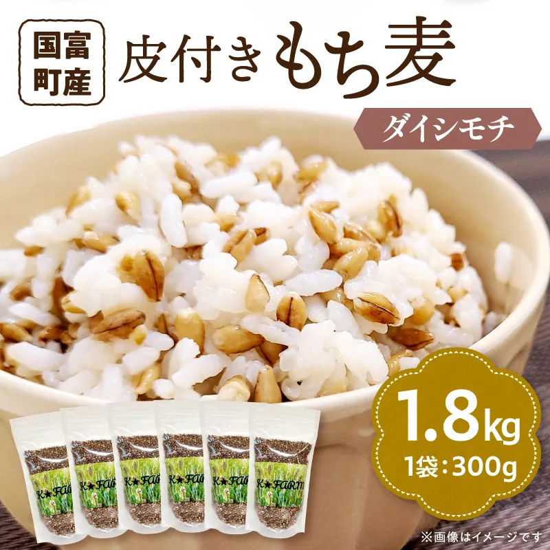 皮付きもち麦(ダイシモチ）300g×6袋